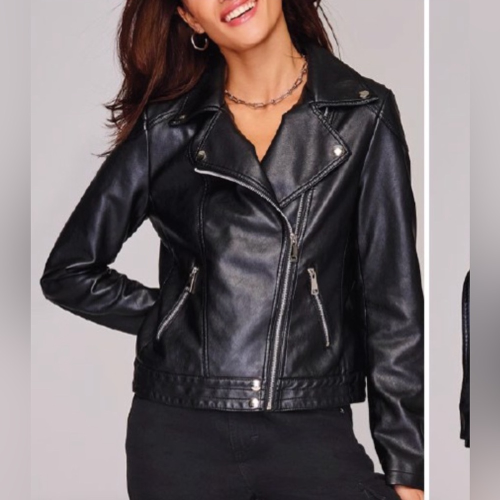 Ilusion Black vinyl jacket model 45520 Women's vest Size M